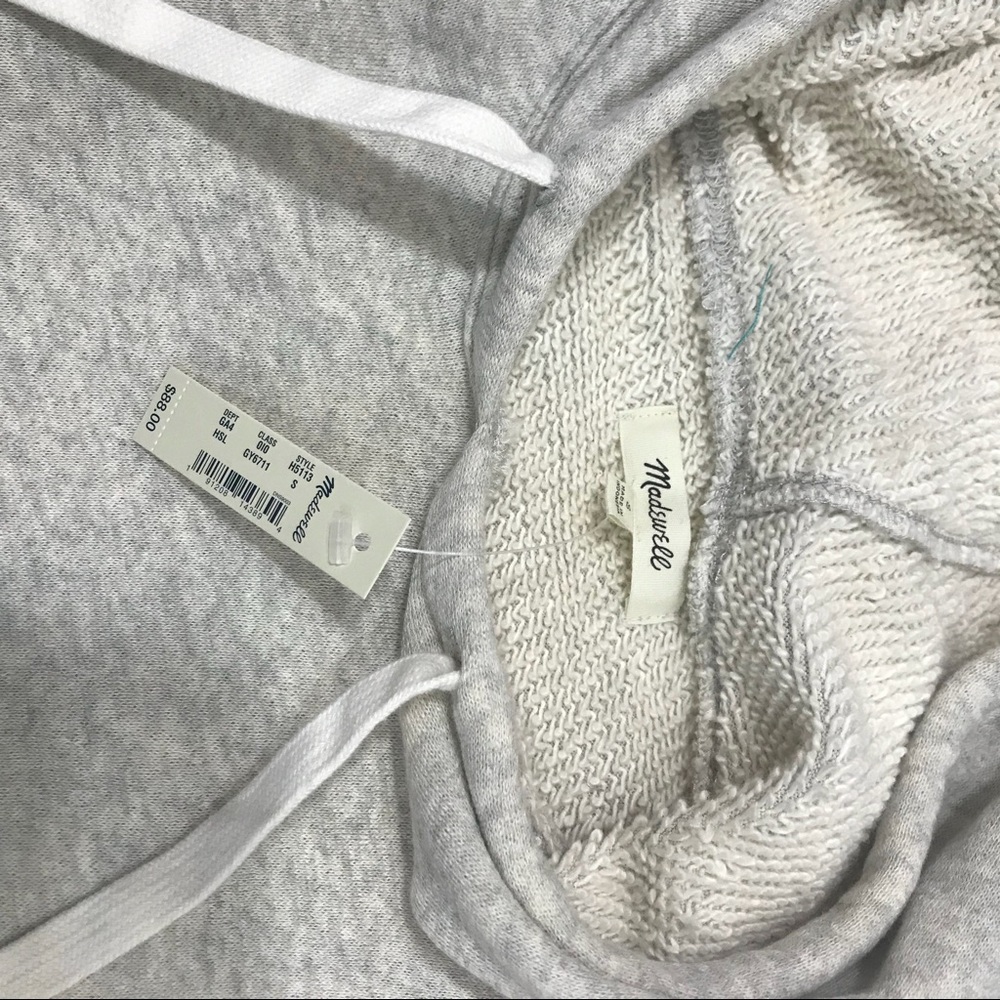 NWT Madewell Hooded Sweatshirt Dress in Slate Gray - Picture 8 of 8